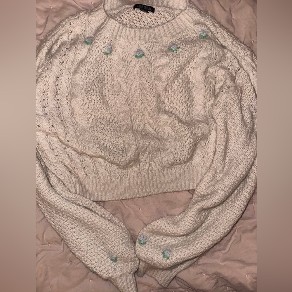 Wild fable floral knit sweater